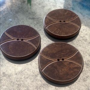 Vintage Wood Buttons Lot of 3